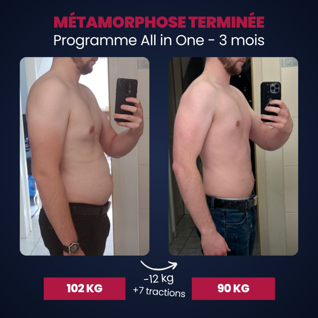 un avant après d'une personne ayant perdu du poids puis pris du muscle