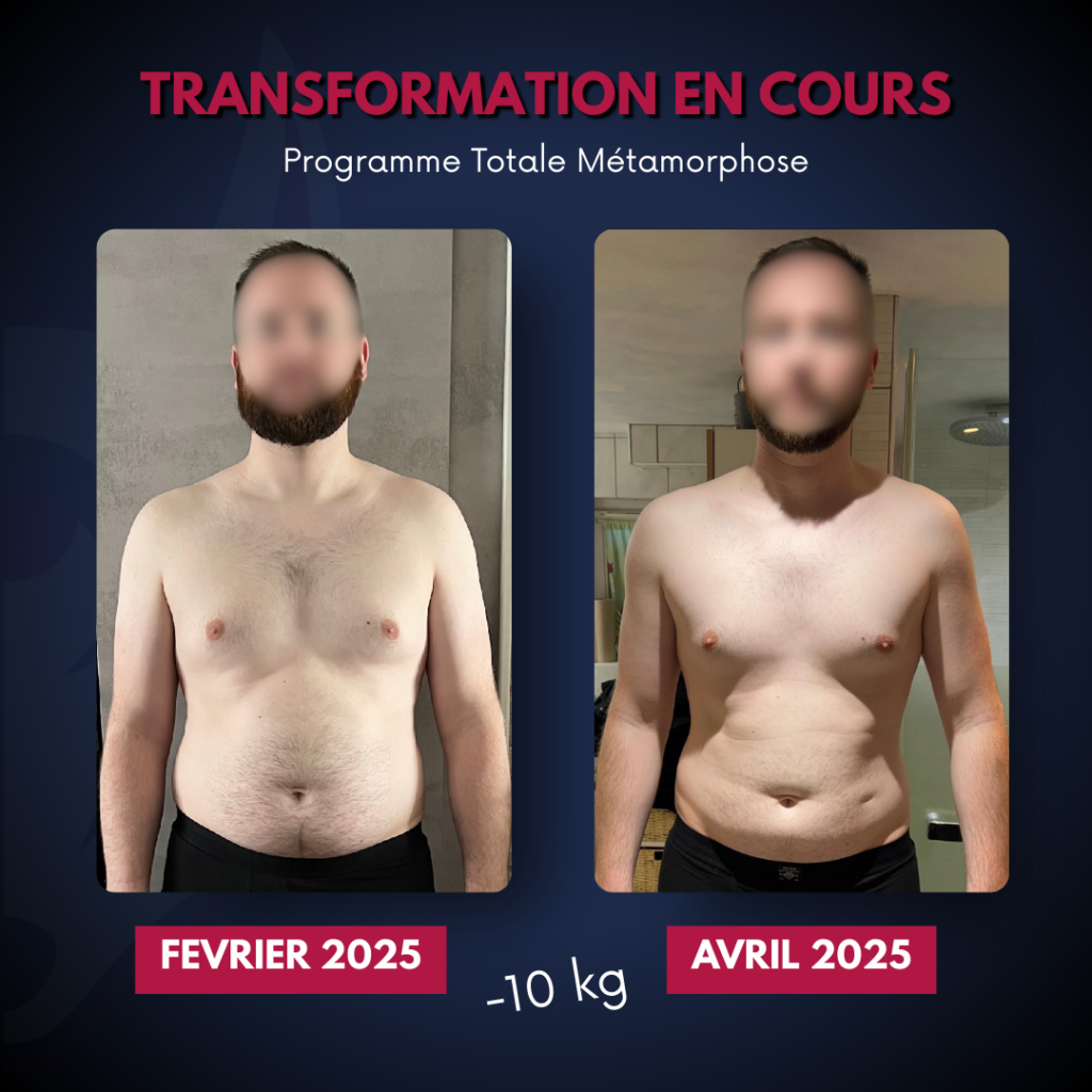 un avant après d'une personne ayant perdu du poids puis pris du muscle