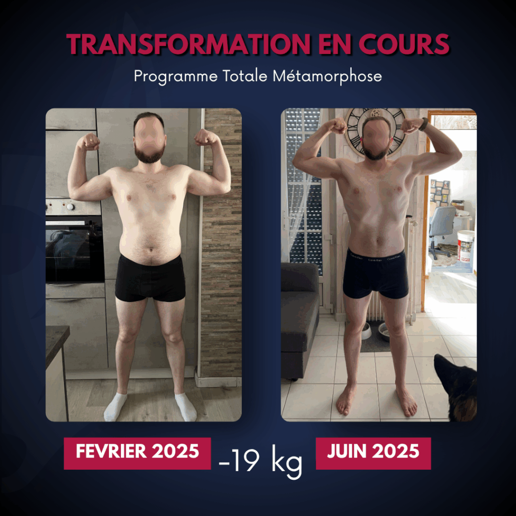 un avant après d'une personne ayant perdu du poids puis pris du muscle