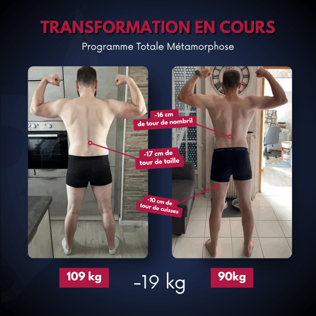 un avant après d'une personne ayant perdu du poids puis pris du muscle